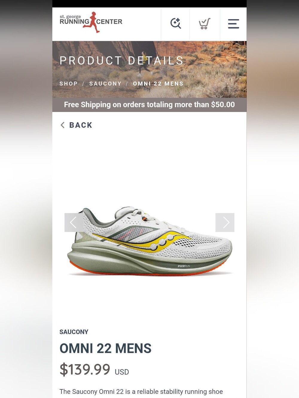 Mens SAUCONY OMNI 22 Size 10W Grey Neon Yellow